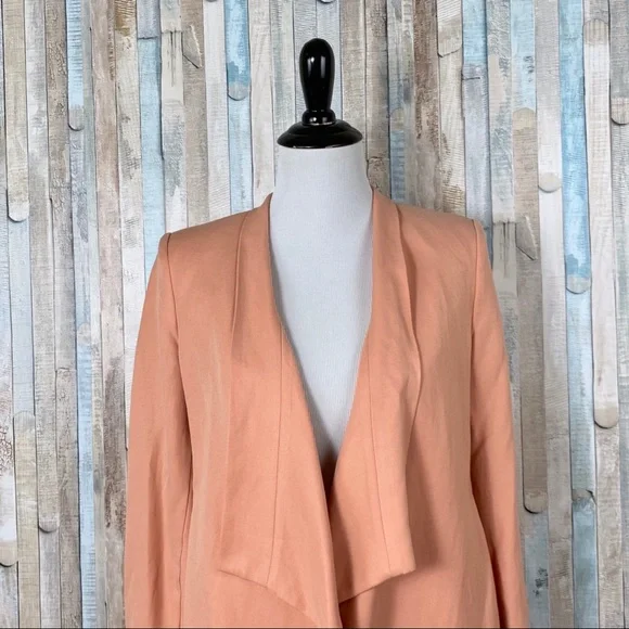 BCBG XS Abree Draped Open Front Jacket Blazer Pink - Picture 4 of 8